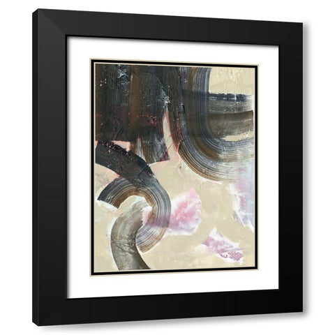 Striate II Black Modern Wood Framed Art Print with Double Matting by Borges, Victoria