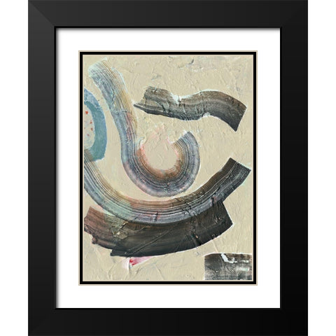 Striate III Black Modern Wood Framed Art Print with Double Matting by Borges, Victoria