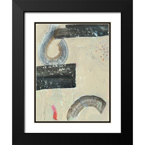 Striate IV Black Modern Wood Framed Art Print with Double Matting by Borges, Victoria
