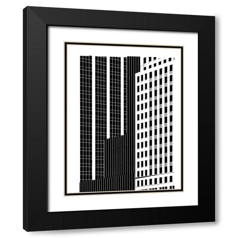 NYC in Pure B and W II Black Modern Wood Framed Art Print with Double Matting by Pica, Jeff