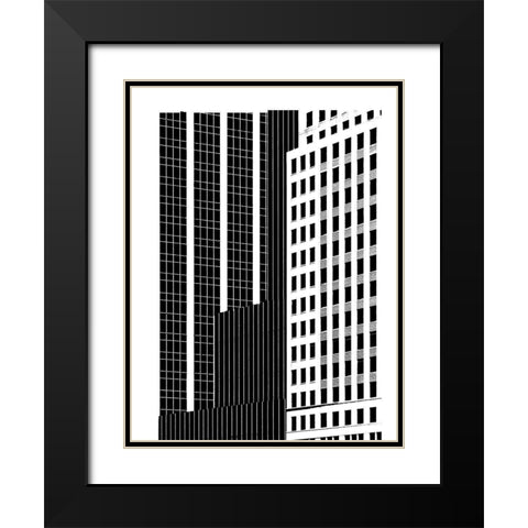 NYC in Pure B and W II Black Modern Wood Framed Art Print with Double Matting by Pica, Jeff