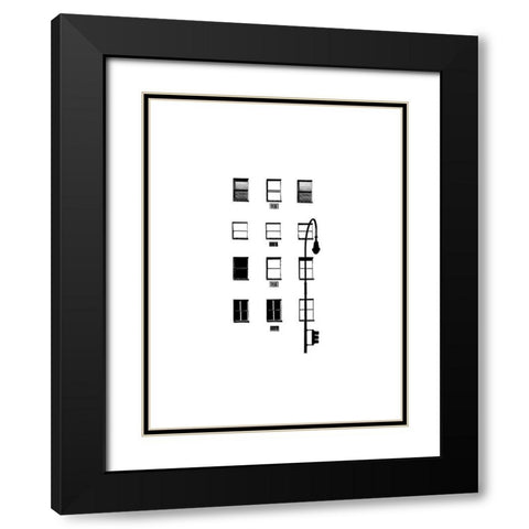NYC in Pure B and W IV Black Modern Wood Framed Art Print with Double Matting by Pica, Jeff