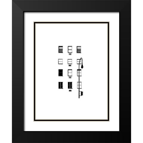 NYC in Pure B and W IV Black Modern Wood Framed Art Print with Double Matting by Pica, Jeff