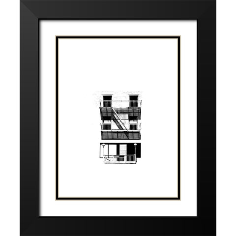 NYC in Pure B and W V Black Modern Wood Framed Art Print with Double Matting by Pica, Jeff