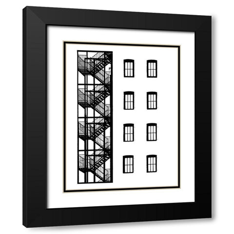 NYC in Pure B and W VII Black Modern Wood Framed Art Print with Double Matting by Pica, Jeff