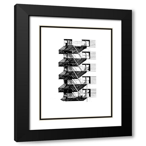 NYC in Pure B and W VIII Black Modern Wood Framed Art Print with Double Matting by Pica, Jeff