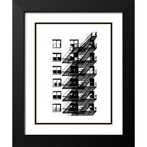 NYC in Pure B and W X Black Modern Wood Framed Art Print with Double Matting by Pica, Jeff