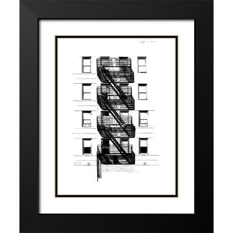 NYC in Pure B and W XI Black Modern Wood Framed Art Print with Double Matting by Pica, Jeff