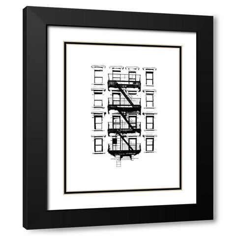 NYC in Pure B and W XII Black Modern Wood Framed Art Print with Double Matting by Pica, Jeff