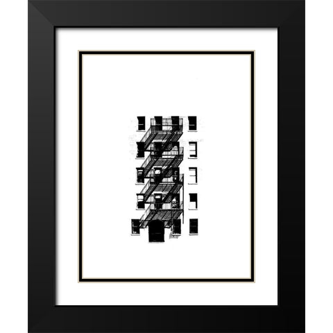 NYC in Pure B and W XIII Black Modern Wood Framed Art Print with Double Matting by Pica, Jeff