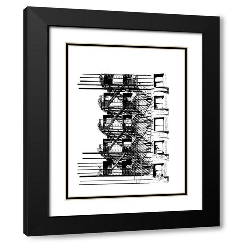 NYC in Pure B and W XV Black Modern Wood Framed Art Print with Double Matting by Pica, Jeff