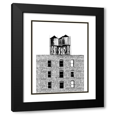 NYC in Pure B and W XVI Black Modern Wood Framed Art Print with Double Matting by Pica, Jeff