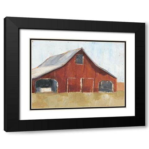 Rustic Red Barn I Black Modern Wood Framed Art Print with Double Matting by Harper, Ethan