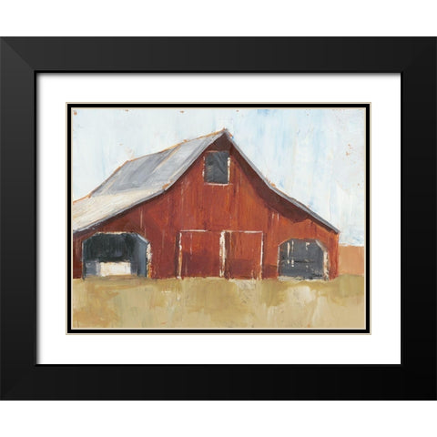 Rustic Red Barn I Black Modern Wood Framed Art Print with Double Matting by Harper, Ethan