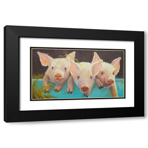 Life as a Pig I Black Modern Wood Framed Art Print with Double Matting by Hawley, Carolyne