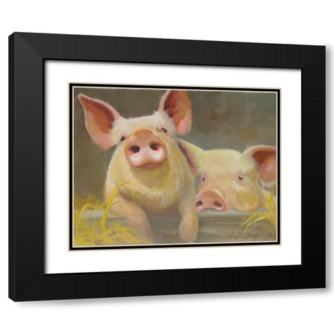 Life as a Pig II Black Modern Wood Framed Art Print with Double Matting by Hawley, Carolyne