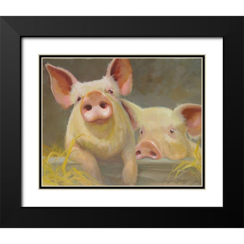 Life as a Pig II Black Modern Wood Framed Art Print with Double Matting by Hawley, Carolyne