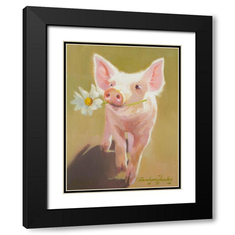 Life as a Pig IV Black Modern Wood Framed Art Print with Double Matting by Hawley, Carolyne