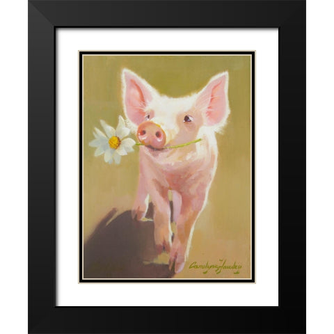 Life as a Pig IV Black Modern Wood Framed Art Print with Double Matting by Hawley, Carolyne