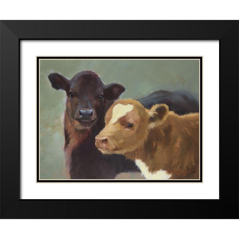 Farm Pals II Black Modern Wood Framed Art Print with Double Matting by Hawley, Carolyne