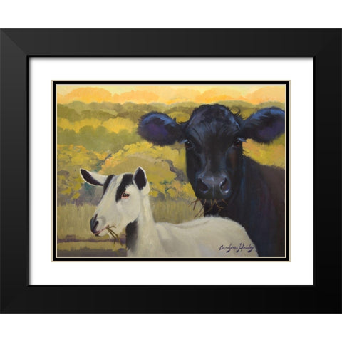 Farm Pals IV Black Modern Wood Framed Art Print with Double Matting by Hawley, Carolyne
