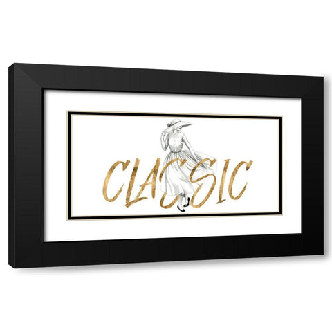 Gilded Fashion Figures II Black Modern Wood Framed Art Print with Double Matting by Popp, Grace