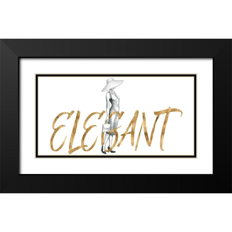 Gilded Fashion Figures III Black Modern Wood Framed Art Print with Double Matting by Popp, Grace