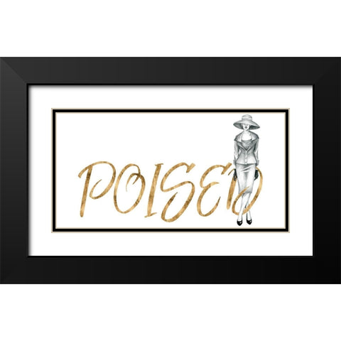 Gilded Fashion Figures IV Black Modern Wood Framed Art Print with Double Matting by Popp, Grace