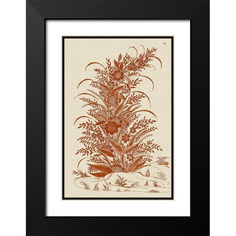 Ornamental Floral Black Modern Wood Framed Art Print with Double Matting by Vision Studio