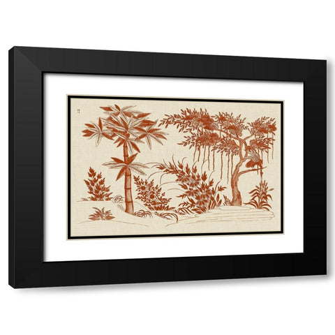 Ornamental Trees Black Modern Wood Framed Art Print with Double Matting by Vision Studio