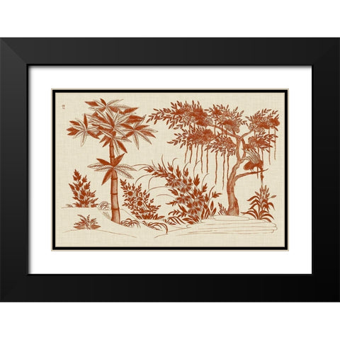 Ornamental Trees Black Modern Wood Framed Art Print with Double Matting by Vision Studio