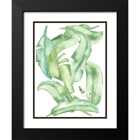 Green Paradise Palm I Black Modern Wood Framed Art Print with Double Matting by Wang, Melissa