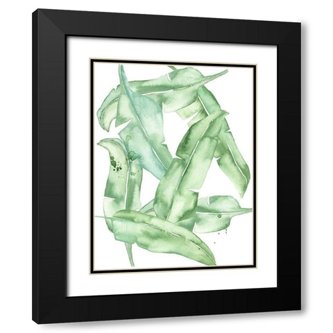 Green Paradise Palm II Black Modern Wood Framed Art Print with Double Matting by Wang, Melissa