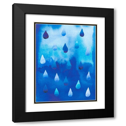 Drip Drop I Black Modern Wood Framed Art Print with Double Matting by Ludwig, Alicia