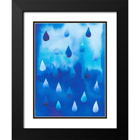 Drip Drop I Black Modern Wood Framed Art Print with Double Matting by Ludwig, Alicia