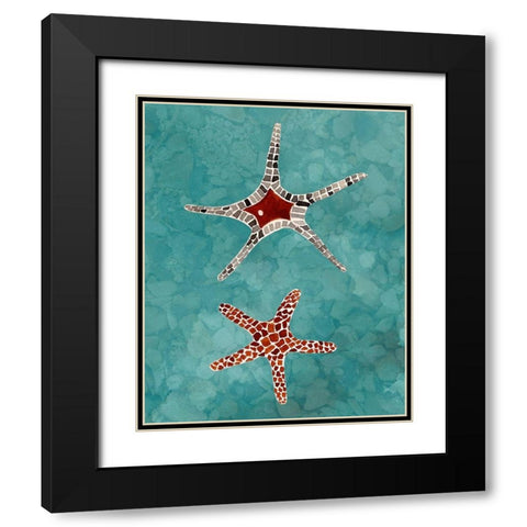 Twin Starfish I Black Modern Wood Framed Art Print with Double Matting by Ludwig, Alicia