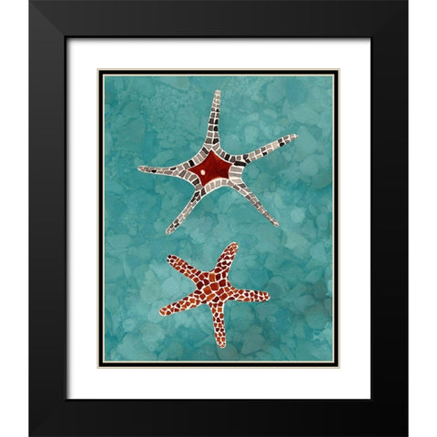 Twin Starfish I Black Modern Wood Framed Art Print with Double Matting by Ludwig, Alicia