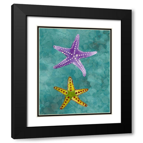 Twin Starfish II Black Modern Wood Framed Art Print with Double Matting by Ludwig, Alicia