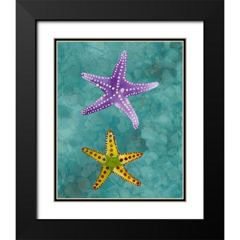 Twin Starfish II Black Modern Wood Framed Art Print with Double Matting by Ludwig, Alicia