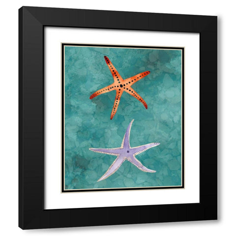 Twin Starfish III Black Modern Wood Framed Art Print with Double Matting by Ludwig, Alicia