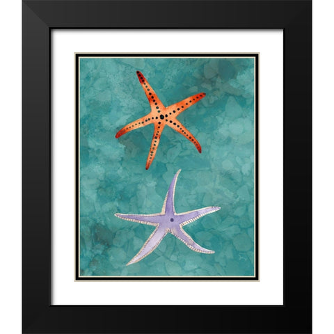 Twin Starfish III Black Modern Wood Framed Art Print with Double Matting by Ludwig, Alicia