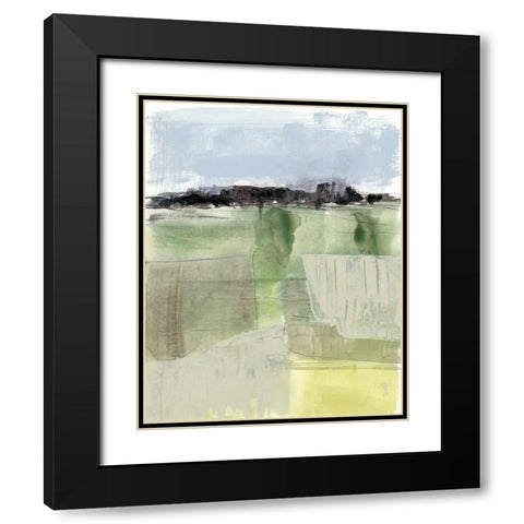 Sage Field II Black Modern Wood Framed Art Print with Double Matting by Goldberger, Jennifer