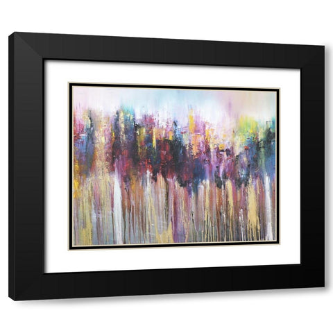 Morados II Black Modern Wood Framed Art Print with Double Matting by Herrera, Leticia
