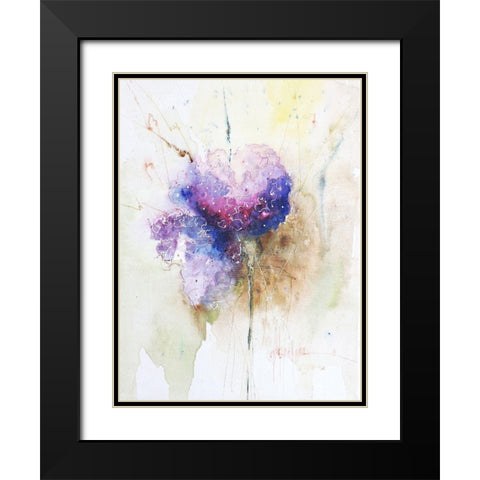 Hortenzzia I Black Modern Wood Framed Art Print with Double Matting by Herrera, Leticia