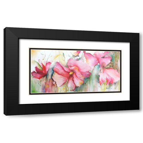 Horizontal Flores III Black Modern Wood Framed Art Print with Double Matting by Herrera, Leticia