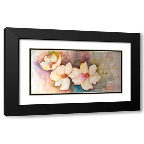 Horizontal Flores VII Black Modern Wood Framed Art Print with Double Matting by Herrera, Leticia
