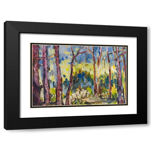 Brushy Treeline I Black Modern Wood Framed Art Print with Double Matting by Ferrell, Erin McGee