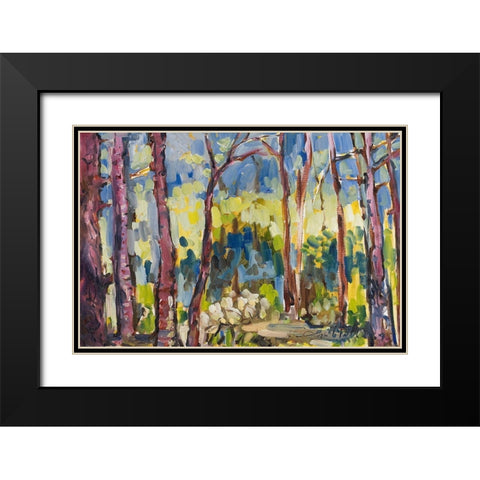 Brushy Treeline I Black Modern Wood Framed Art Print with Double Matting by Ferrell, Erin McGee