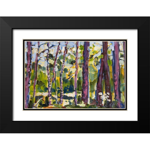Brushy Treeline II Black Modern Wood Framed Art Print with Double Matting by Ferrell, Erin McGee
