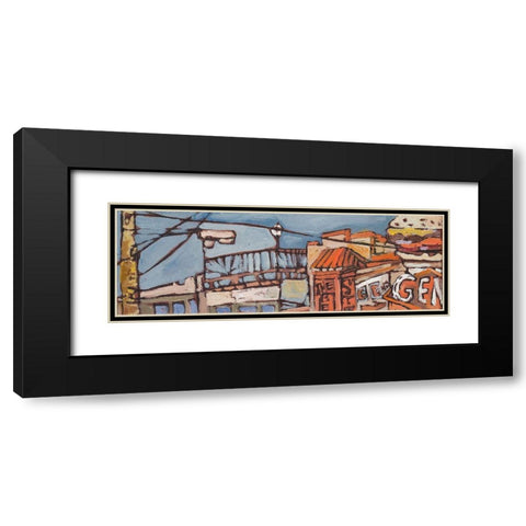Urban Wires V Black Modern Wood Framed Art Print with Double Matting by Ferrell, Erin McGee